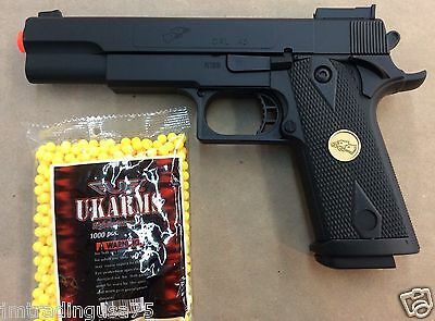 Spring Airsoft Gun Pistol Full Size With Free Bb's 1000 Bullets