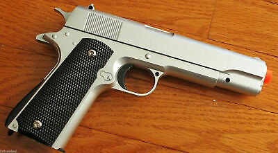 M1911 Replica Handgun Full Metal Silver Airsoft Pistol With 6mm Bbs