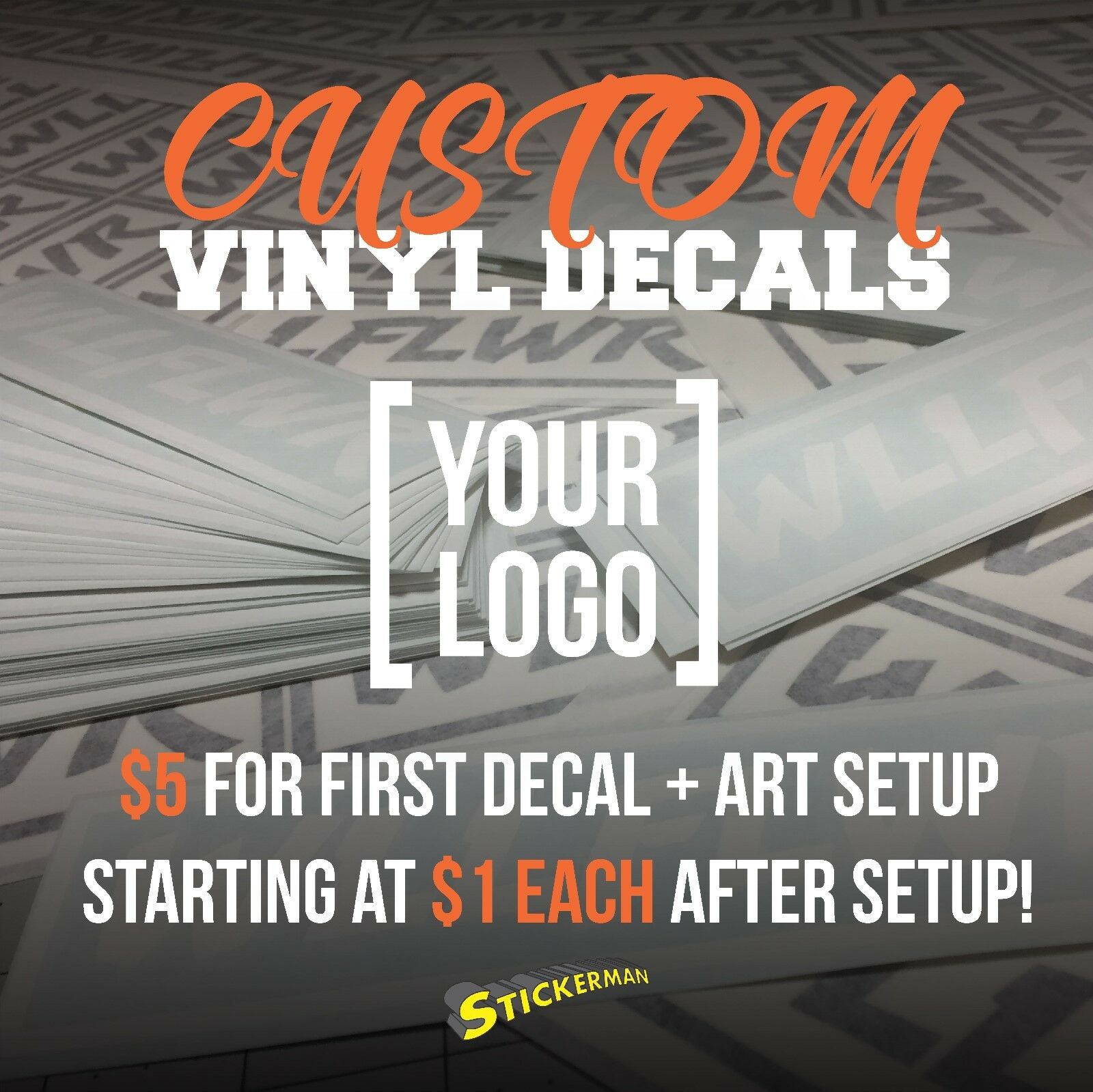 Completely Custom Die Cut Vinyl Decal Sticker Car Logo Business Wall Image