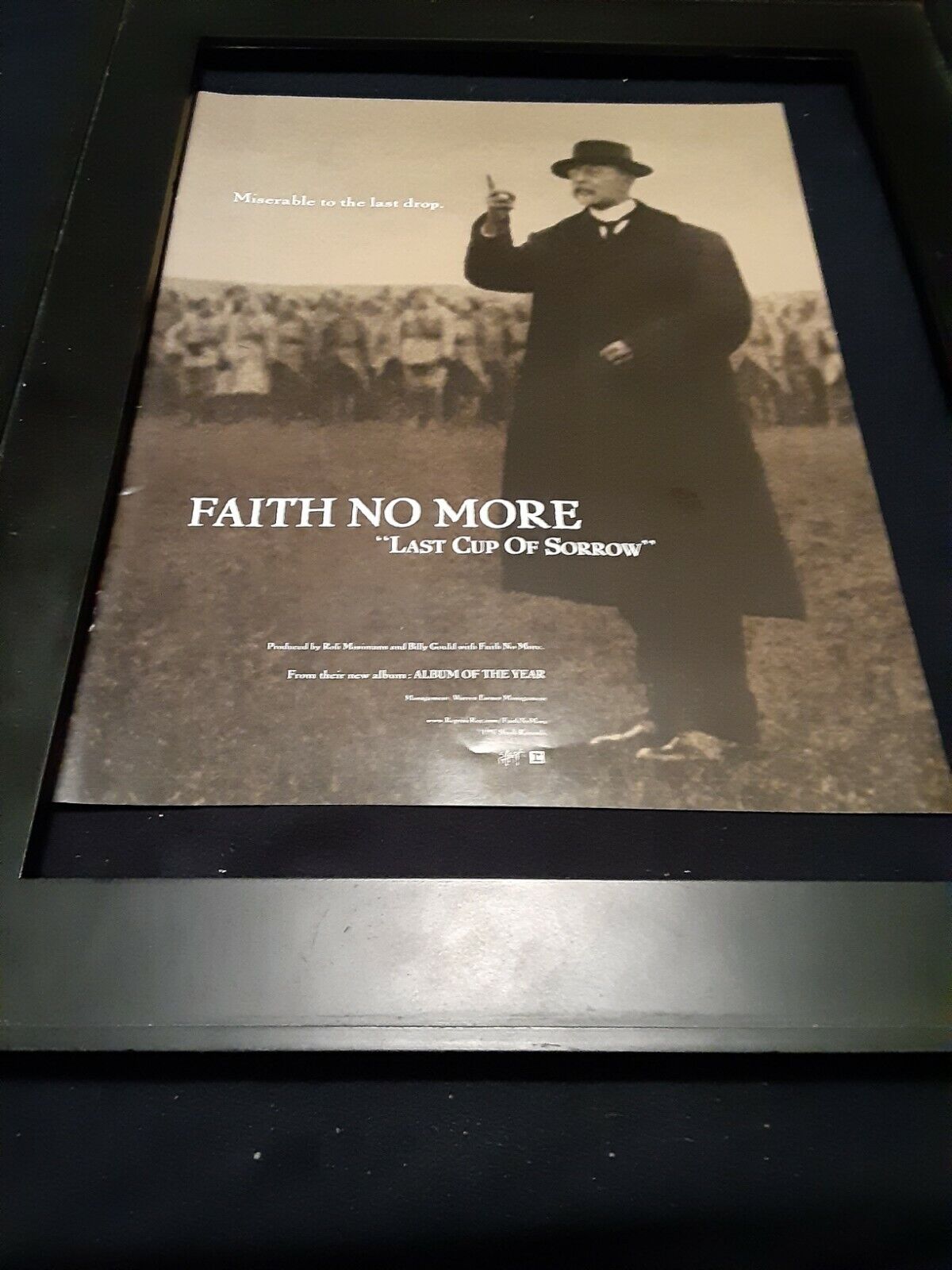 Faith No More Last Cup Of Sorrow Rare Original Radio Promo Poster Ad Framed! #2