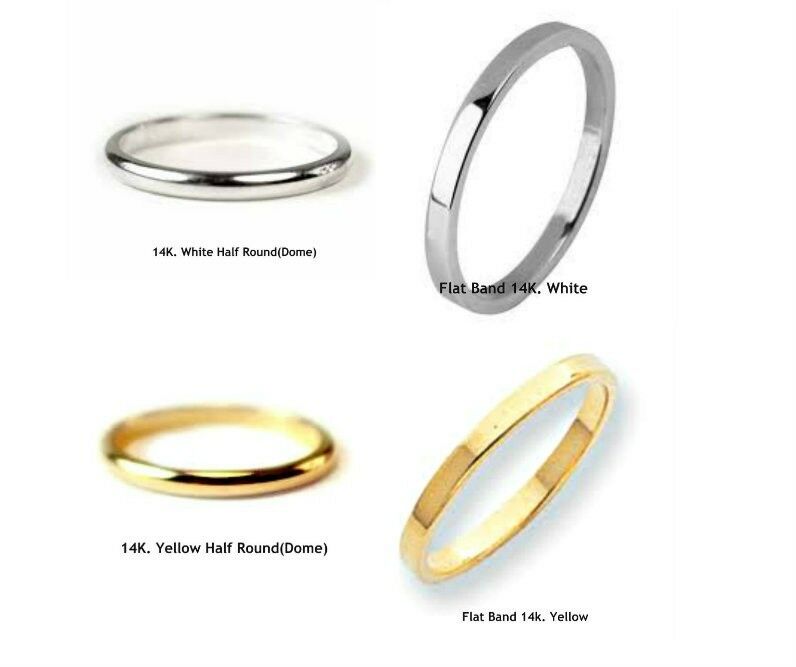 10K. & 14K.Solid Gold Band,Wedding Band or Stacking Ring 2 mm. Handmade in U.S.