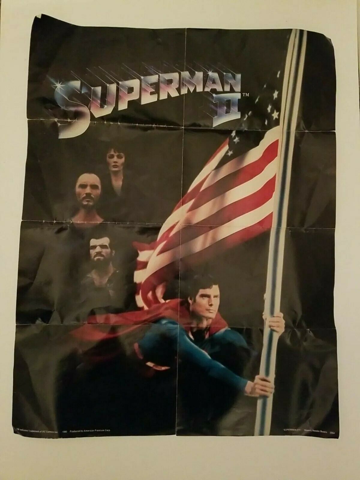 Vintage Superman Ii 2964 Weekly Reader Poster 1980 21" X 16" Rare