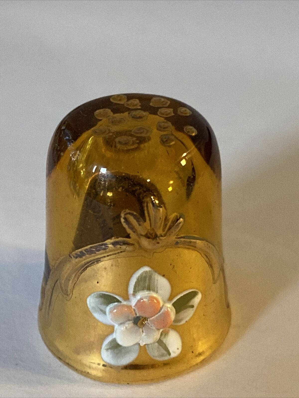 Vintage Murano 24 Kt Gold Paint  Made In Italy Thimble Very Rare Beautiful Rare