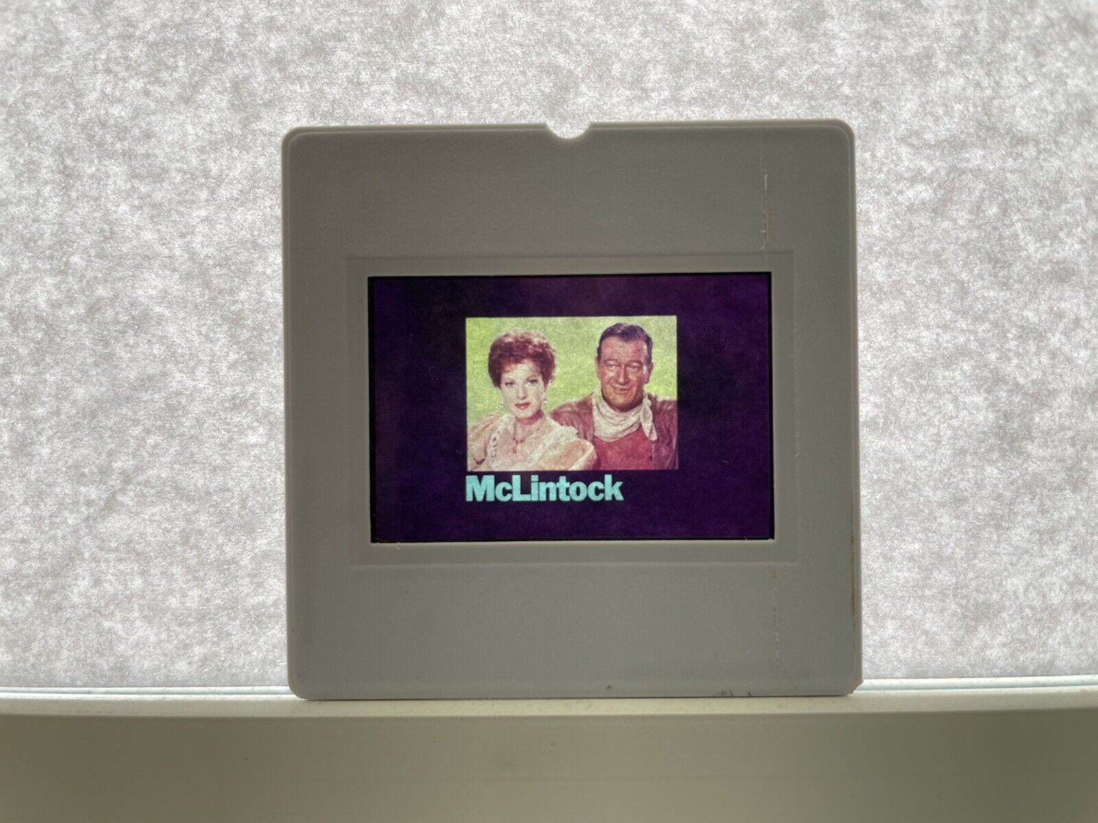 1963 “McLintock!” Movie Glass Slide John Wayne & Maureen O’Hara