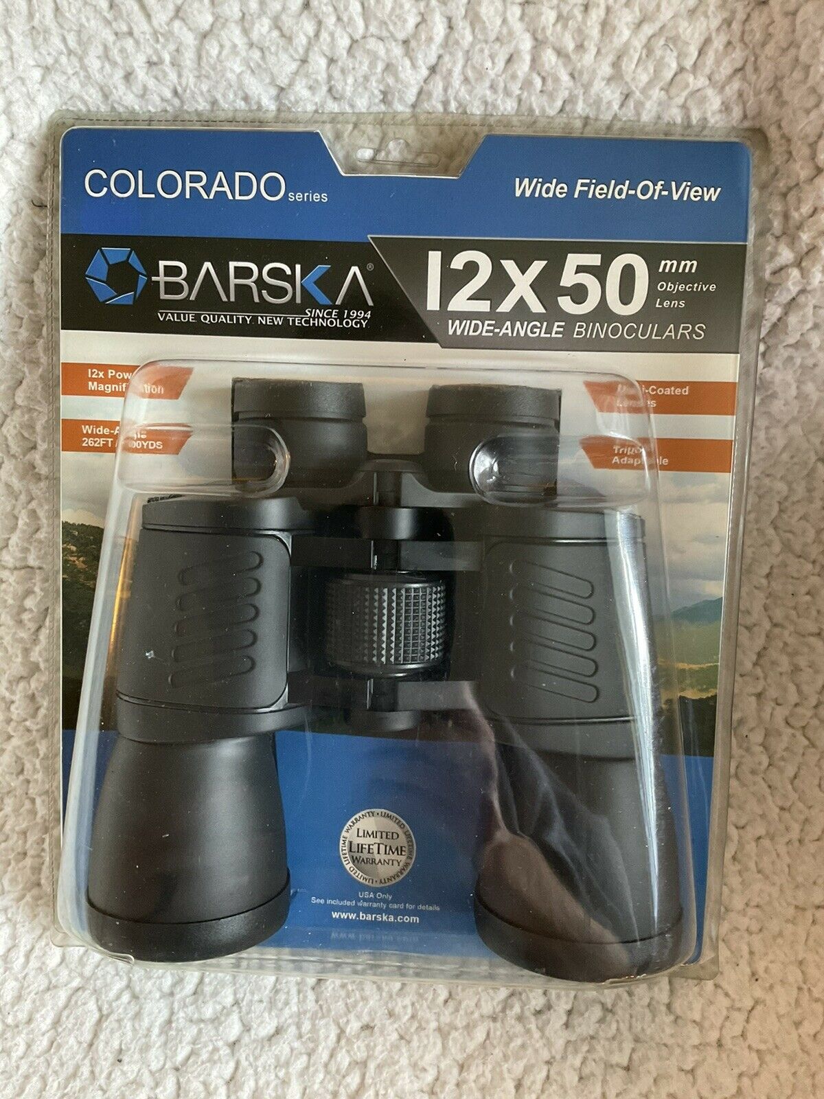 BARSKA Binoculars Wide-Angle 12 x 50 mm Colorado Series carrying case BRAND NEW