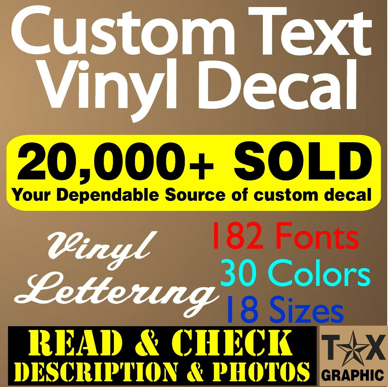 Custom Vinyl Lettering Decal Personalized  Business Sign Text Name Vehicle Car