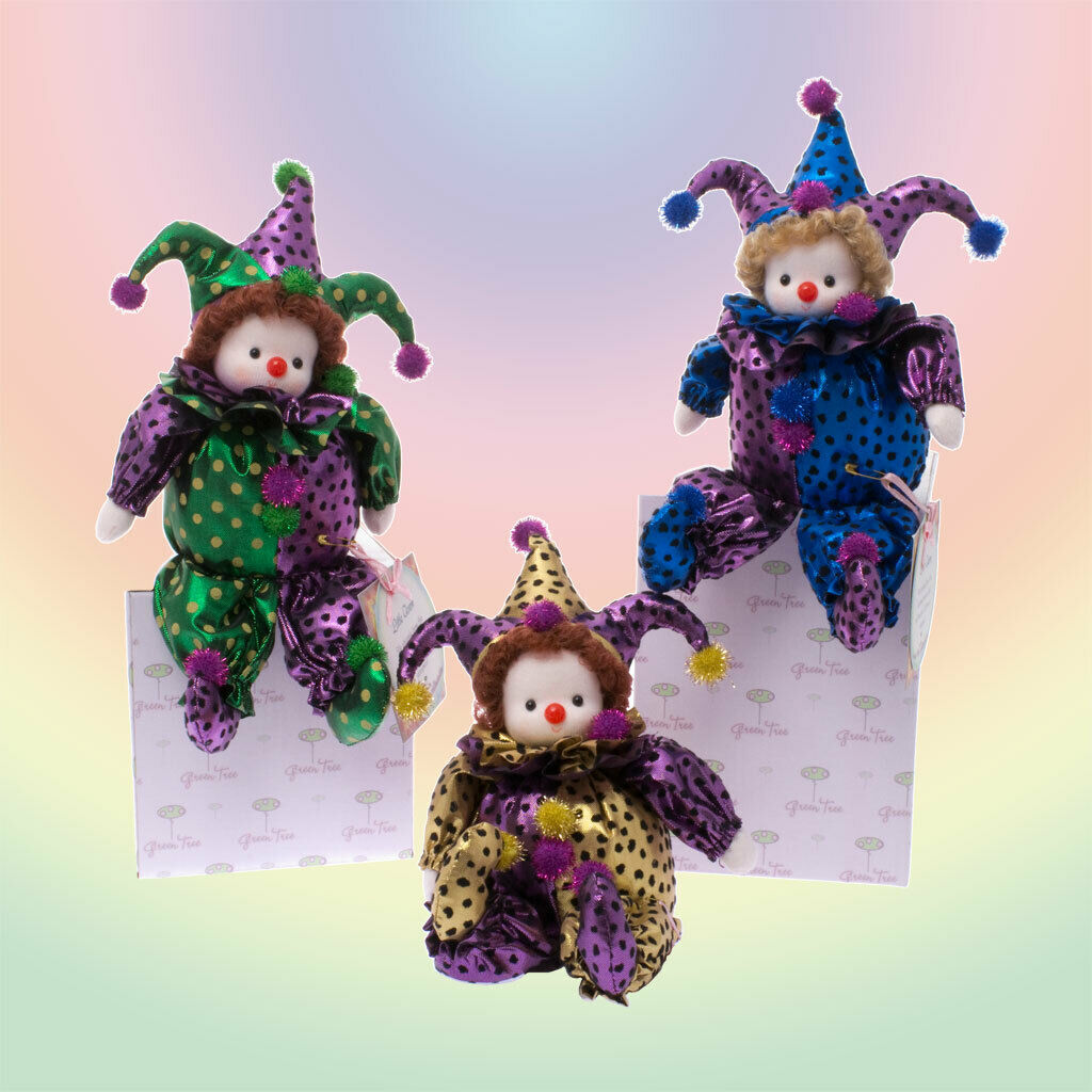 Green Tree Musical Dolls 984-21 Musical Clowns Set of 3 Dolls Individually Boxed