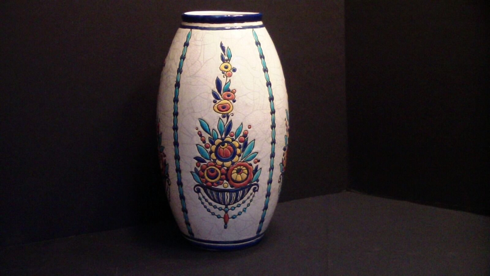 A Boch Freres Belgian Art Nouveau Pottery Vase