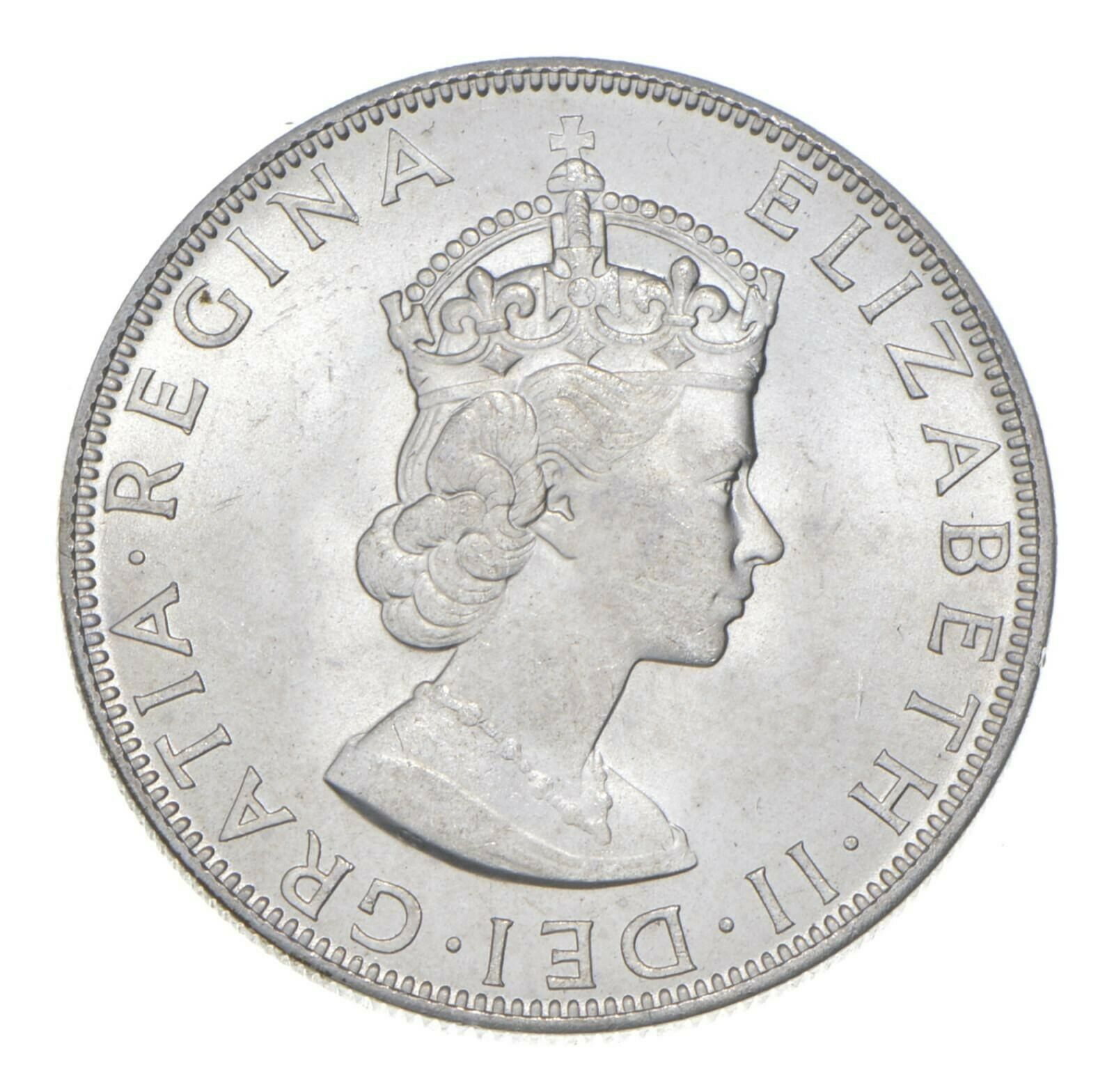 Choice Bu Unc 1964 Bermuda 1 Crown Silver Coin - Mint State *728