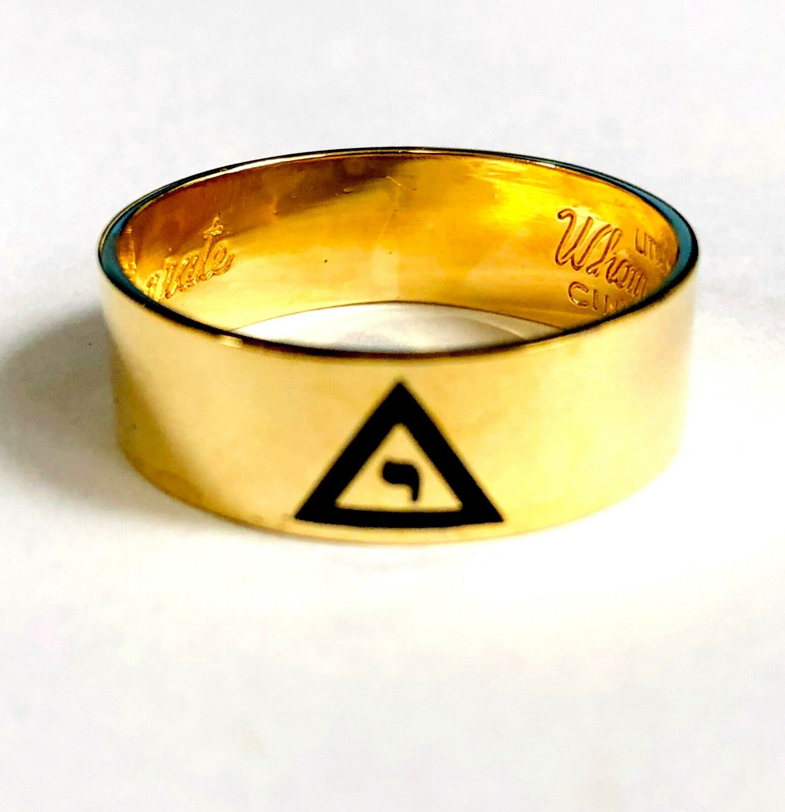 10k yellow gold mens mason masonic fraternity freemasonry ring 5.8g vintage