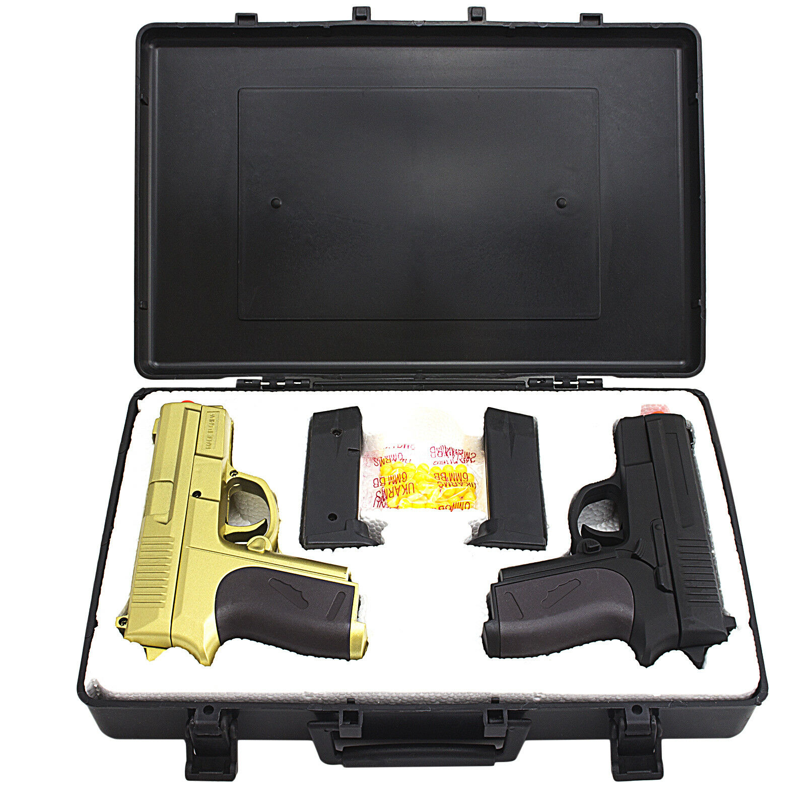 Cyma Twin Spring Dual Airsoft Pistol Combo Pack Set Hand Gun W/ Case 6mm Bb Bbs