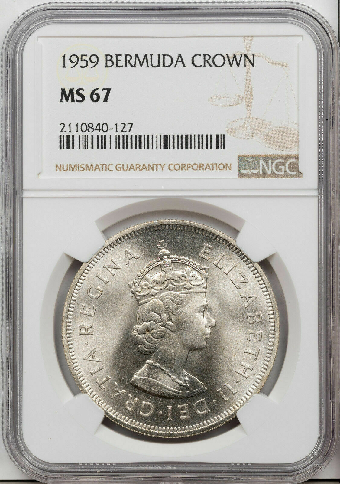 1959 Bermuda Crown Silver Ngc Ms 67 High Grade Coin