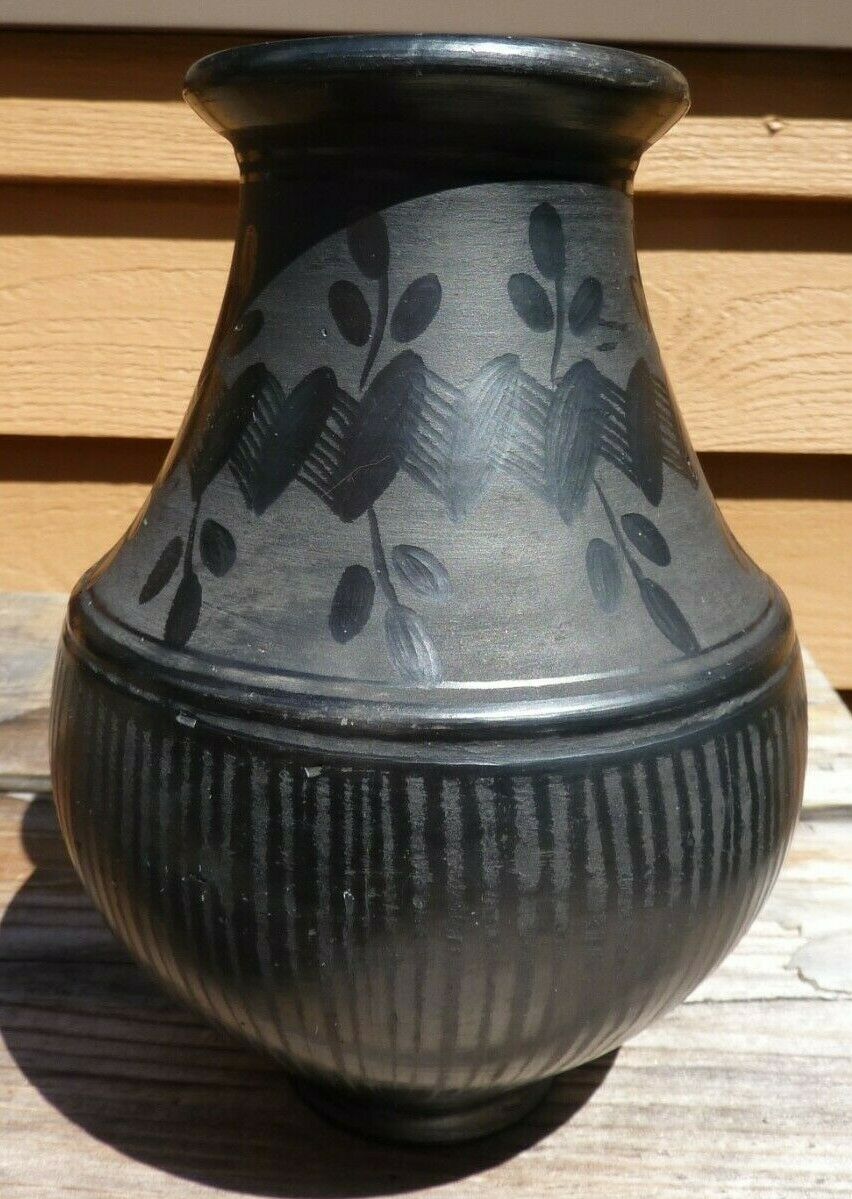Vintage Kovats Hungary Black Pottery Vase