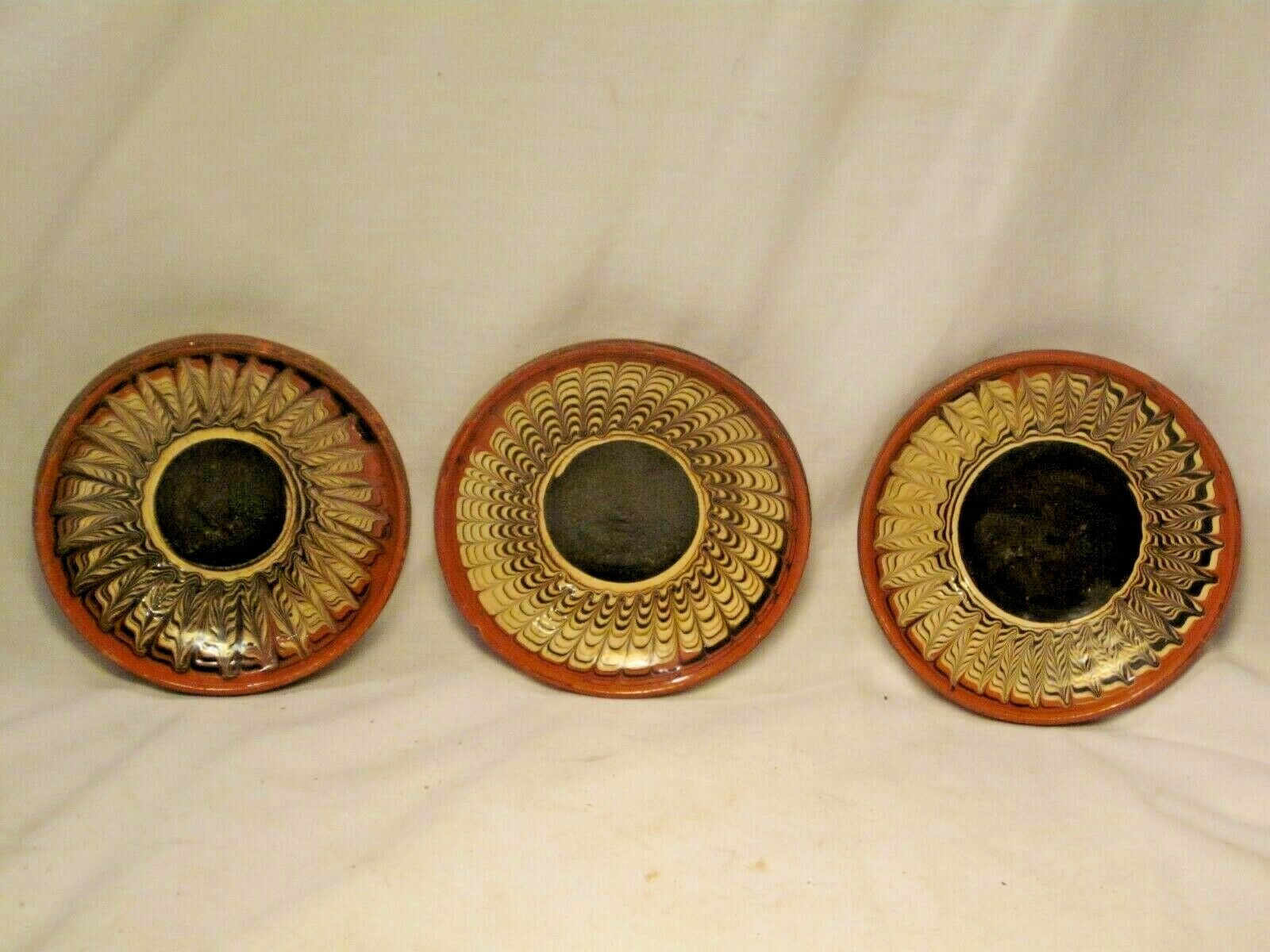 3 Vintage Coop Ceramica Horezu Pottery Small Dish Bowls Folk Art Decor 3 7/8"