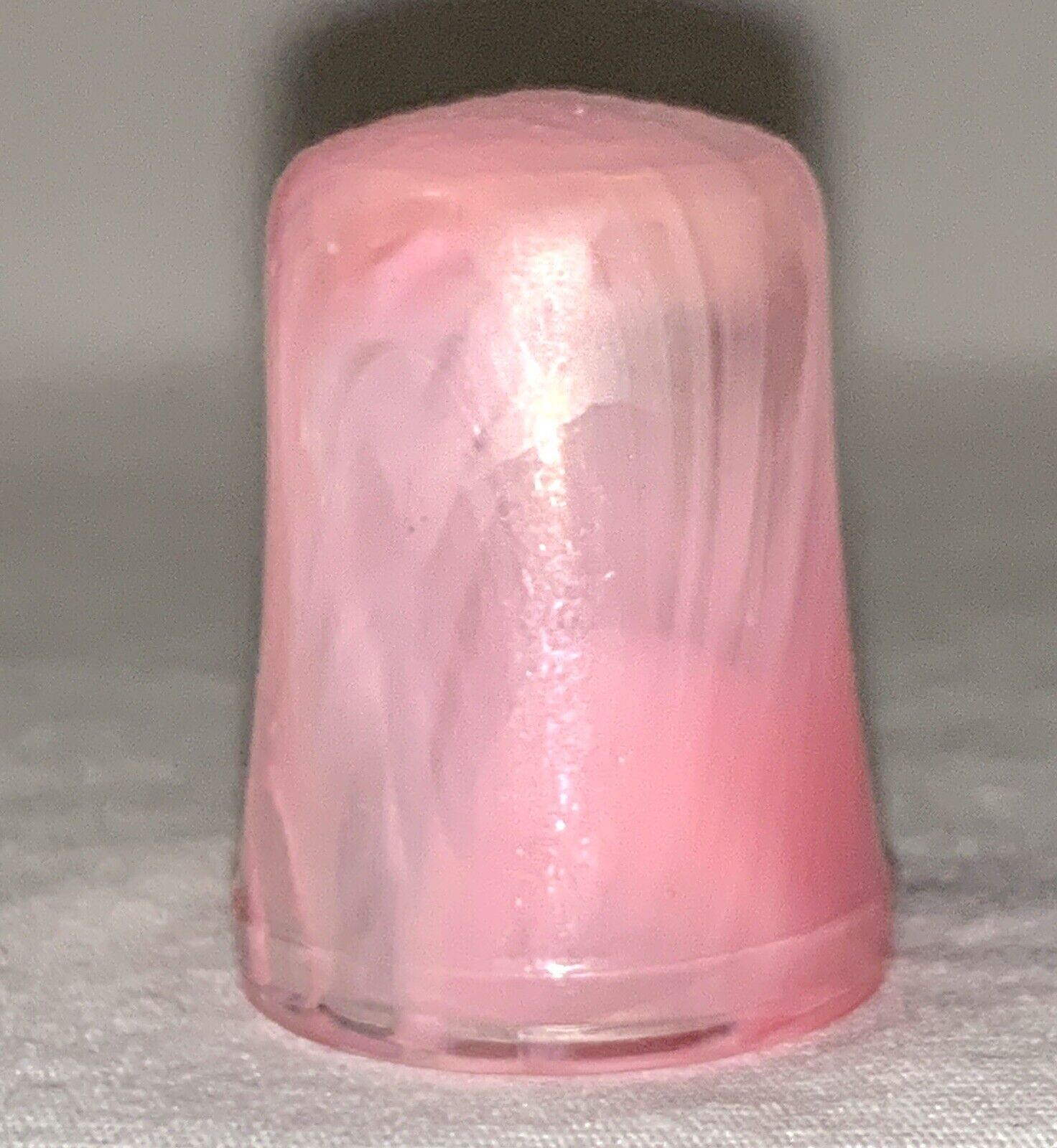 Vintage Murano Glass? Hand Blown Variegated Pink Thimble