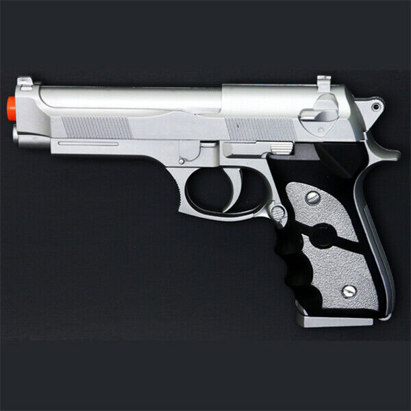 Full Size M9 92 Fs Beretta Silver Spring Airsoft Pistol Hand Gun W/ 6mm Bbs Bb